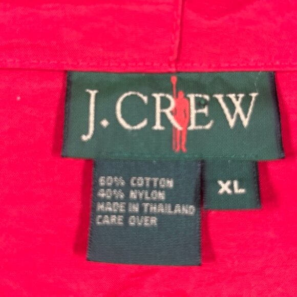 Vintage J Crew Oarsman Jacket Men's XL Red Zip Hooded Boxy Cropped Pockets 90s - Picture 2 of 10